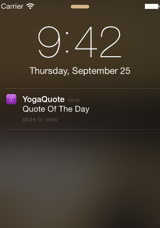 YogaQuote Notification